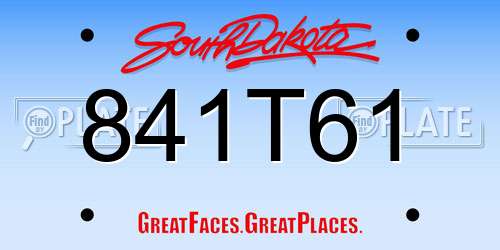 841T61 South Dakota License Plate