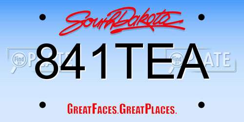 841TEA South Dakota License Plate