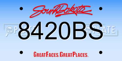 8420BS South Dakota License Plate