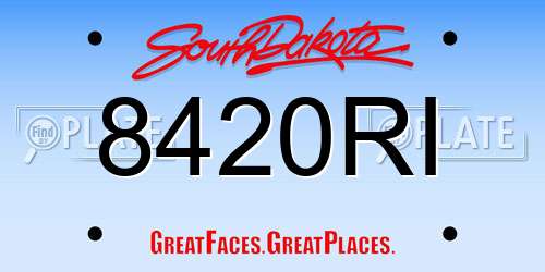 8420RI South Dakota License Plate