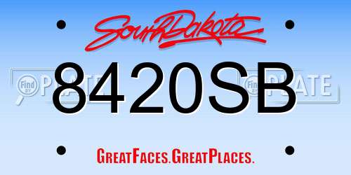 8420SB South Dakota License Plate