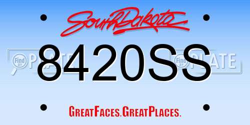 8420SS South Dakota License Plate