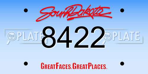 8422 South Dakota License Plate