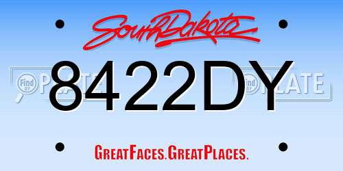 8422DY South Dakota License Plate