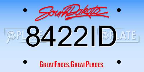 8422ID South Dakota License Plate