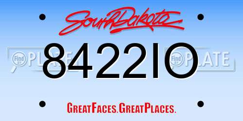 8422IO South Dakota License Plate