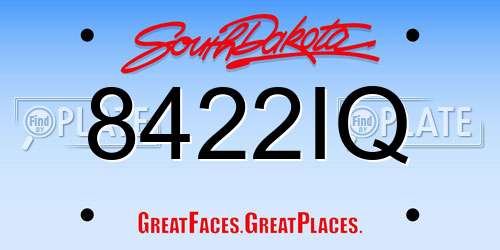 8422IQ South Dakota License Plate