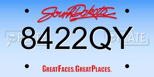 8422QY South Dakota License Plate