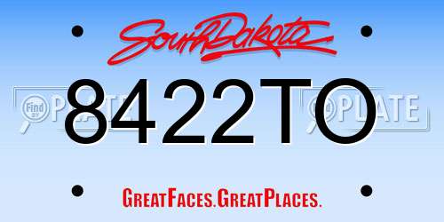 8422TO South Dakota License Plate
