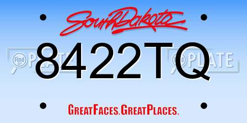 8422TQ South Dakota License Plate