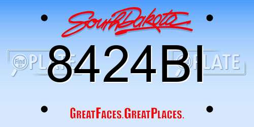 8424BI South Dakota License Plate