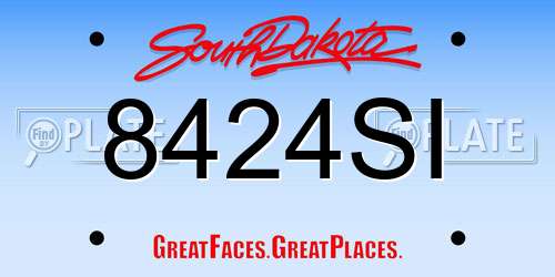 8424SI South Dakota License Plate