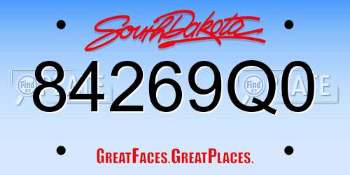 84269Q0 South Dakota License Plate