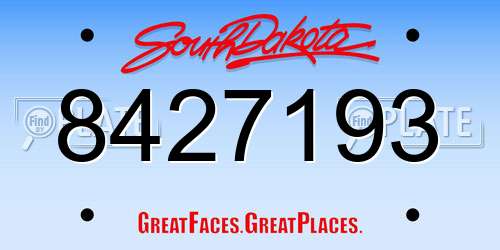 8427193 South Dakota License Plate