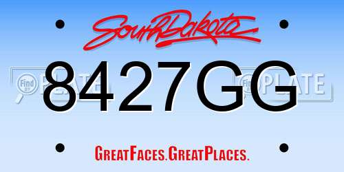 8427GG South Dakota License Plate
