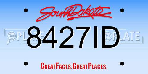 8427ID South Dakota License Plate