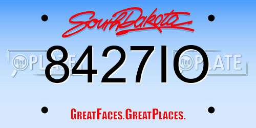 8427IO South Dakota License Plate