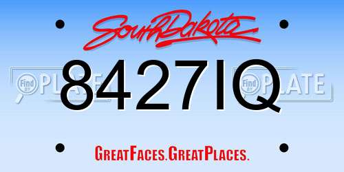 8427IQ South Dakota License Plate