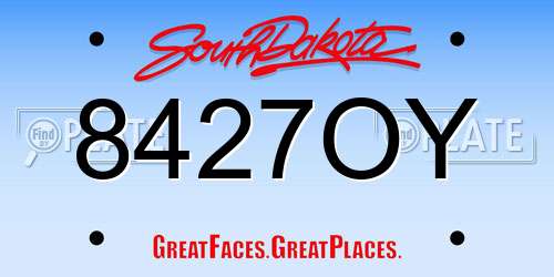 8427OY South Dakota License Plate