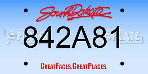 842A81 South Dakota License Plate