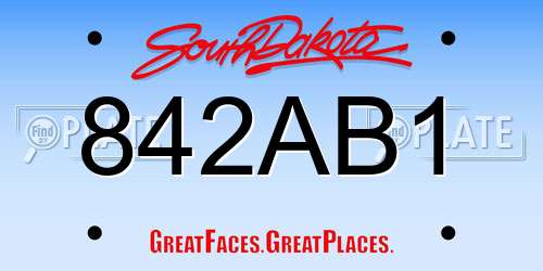 842AB1 South Dakota License Plate