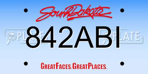 842ABI South Dakota License Plate