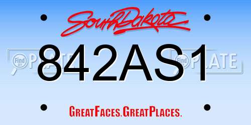 842AS1 South Dakota License Plate