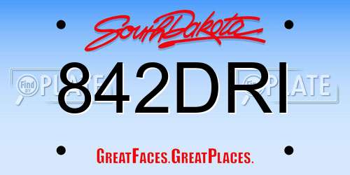 842DRI South Dakota License Plate