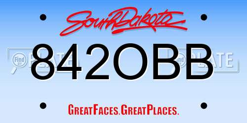 842OBB South Dakota License Plate