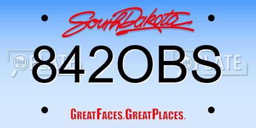 842OBS South Dakota License Plate