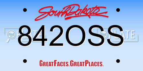 842OSS South Dakota License Plate