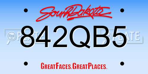 842QB5 South Dakota License Plate