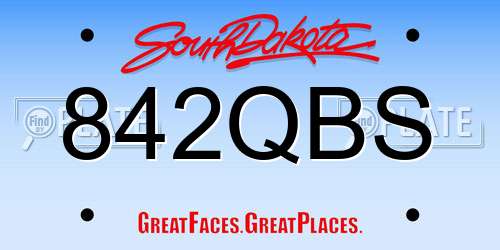 842QBS South Dakota License Plate