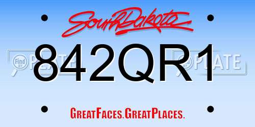 842QR1 South Dakota License Plate