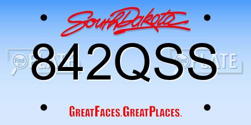 842QSS South Dakota License Plate