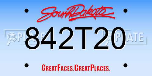 842T20 South Dakota License Plate