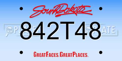 842T48 South Dakota License Plate