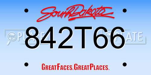 842T66 South Dakota License Plate