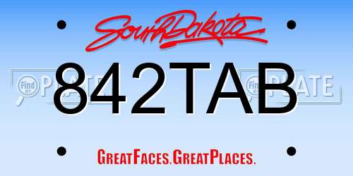 842TAB South Dakota License Plate