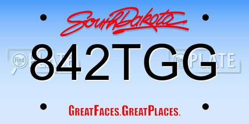 842TGG South Dakota License Plate