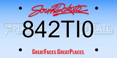 842TI0 South Dakota License Plate