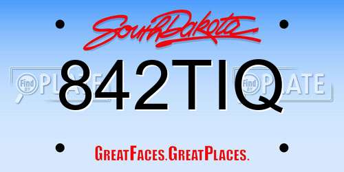 842TIQ South Dakota License Plate
