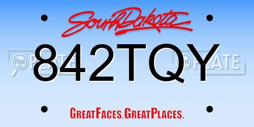 842TQY South Dakota License Plate