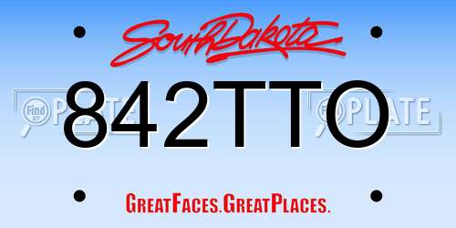 842TTO South Dakota License Plate