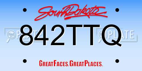 842TTQ South Dakota License Plate