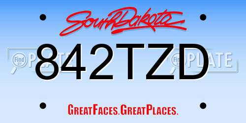 842TZD South Dakota License Plate