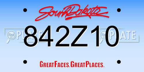 842Z10 South Dakota License Plate