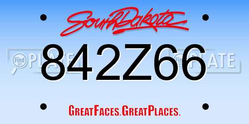 842Z66 South Dakota License Plate