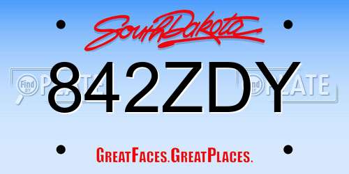 842ZDY South Dakota License Plate