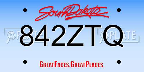 842ZTQ South Dakota License Plate